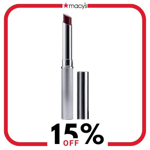 A silver tube of red lipstick