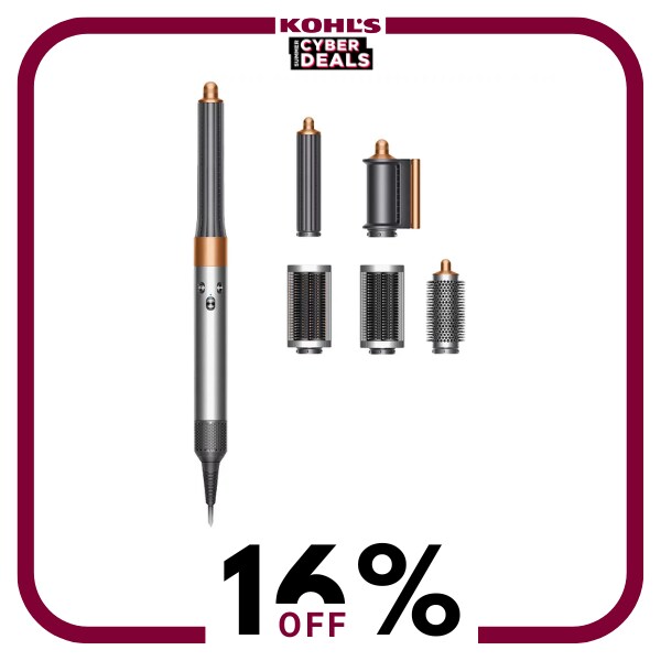 A grey and orange hair tool with five attachments