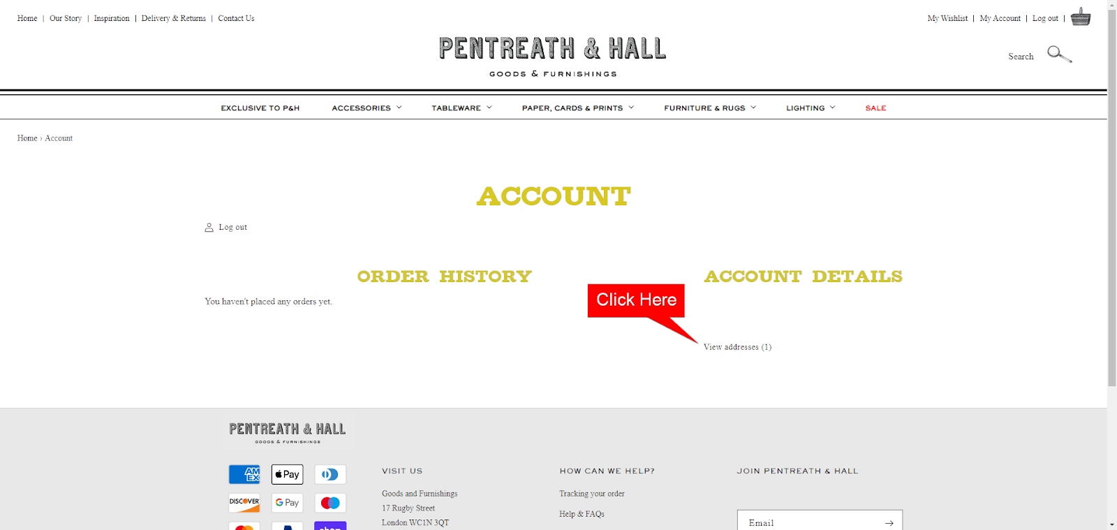 Pentreath & Hall Account Information