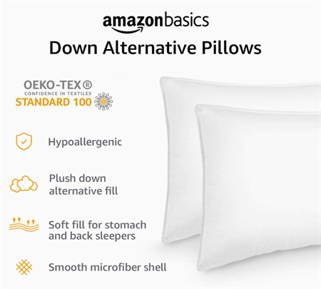 Fern and Willow Premium Loft Down Alternative Pillows for Sleeping 2-Pack - Gel