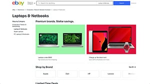 eBay Laptops product page