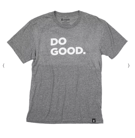 Gray t-shirt that says do good