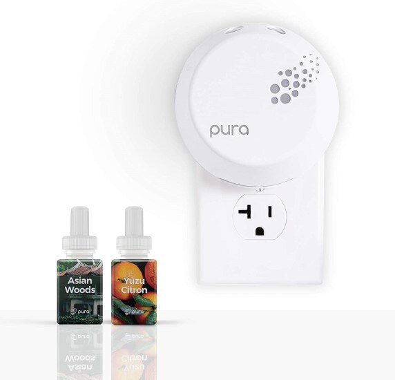 Pura Smart Home fragrance with two fragrances: Asian Woods & Spice and Yuzu Citron