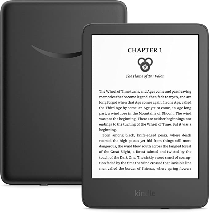 black kindle e-reader