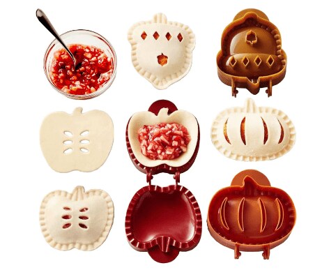 Dough Presser Pocket Pie Molds, Party Potluck Hand Pie Molds, Hand Pie Molds, Apple, Pumpkin And Acorn Shapes 3-Piece