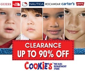 Kids faces on Cookie's sale ad
