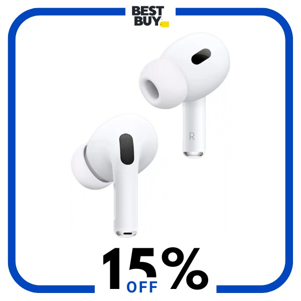 A pair of white AirPods