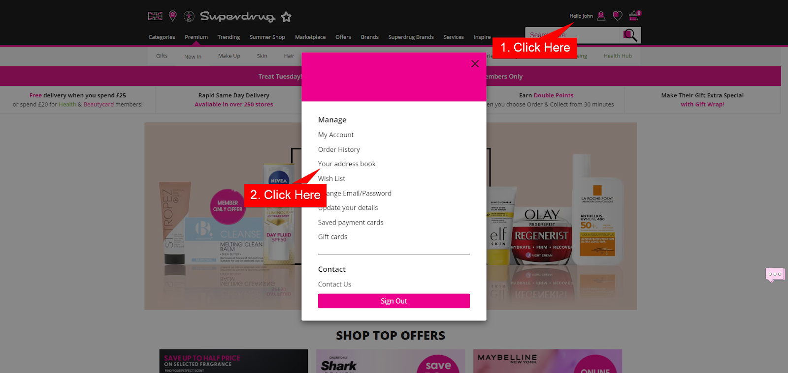 Superdrug Member Home Page