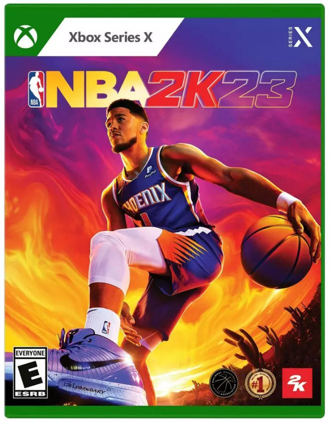 image of devon booker on the cover of nba 2k23 for xbox series x console