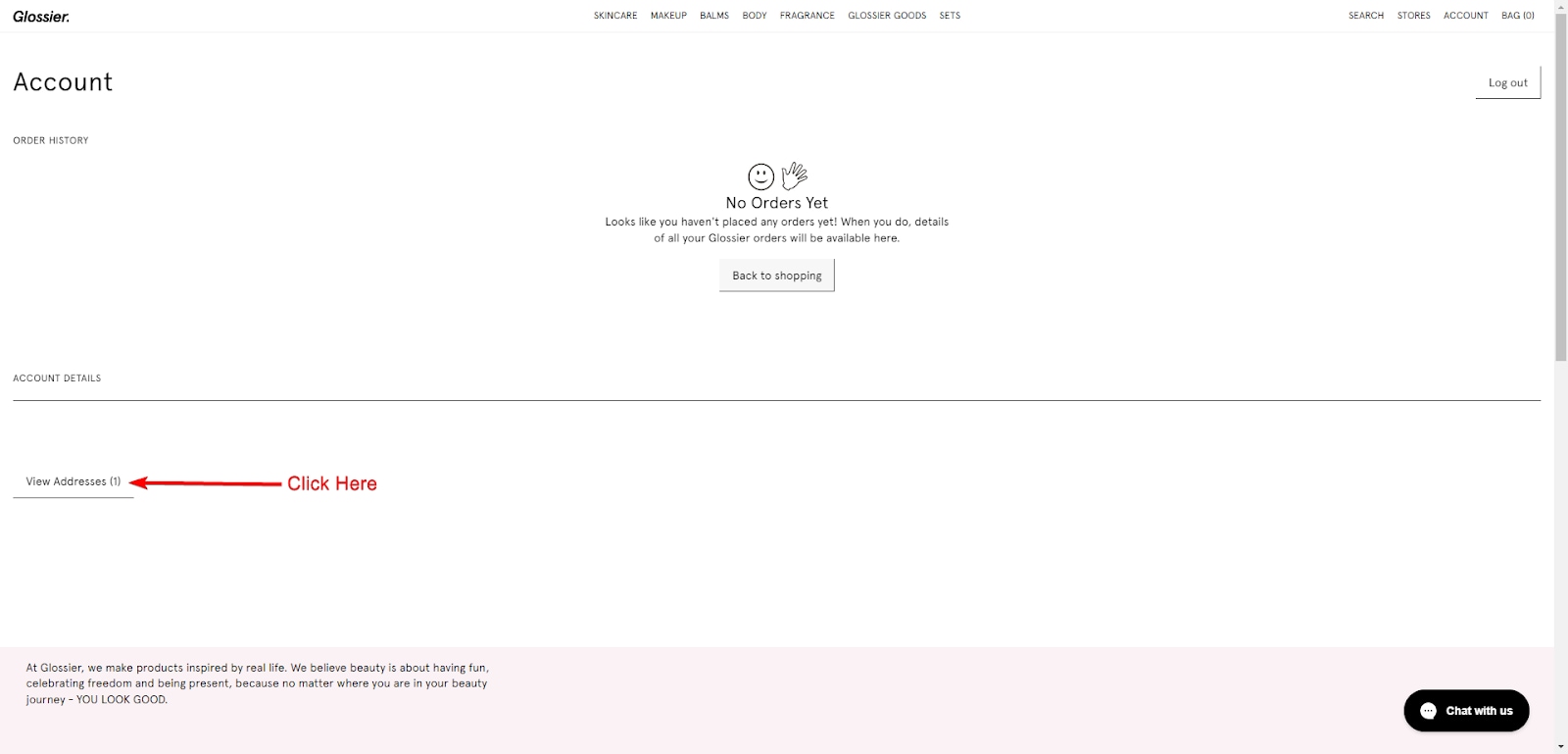 Glossier Account Information
