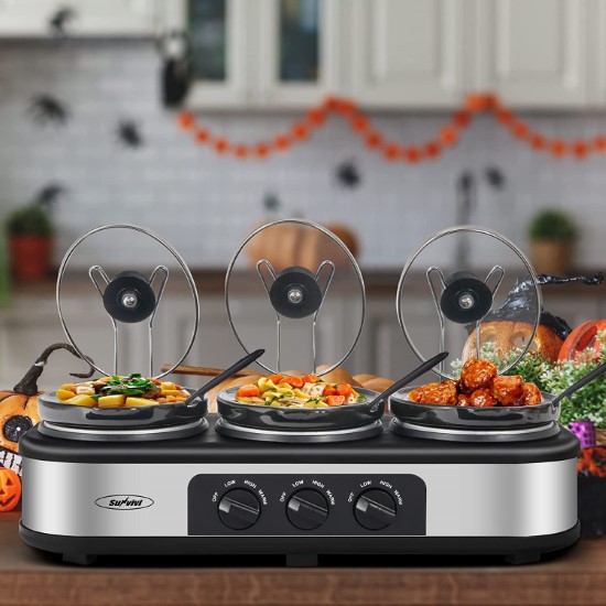  Sunvivi 1.5 Quart Triple Slow Cooker and Buffet Server