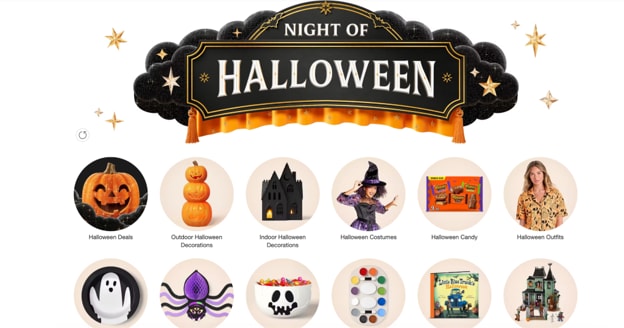 target.com Night of Halloween products page