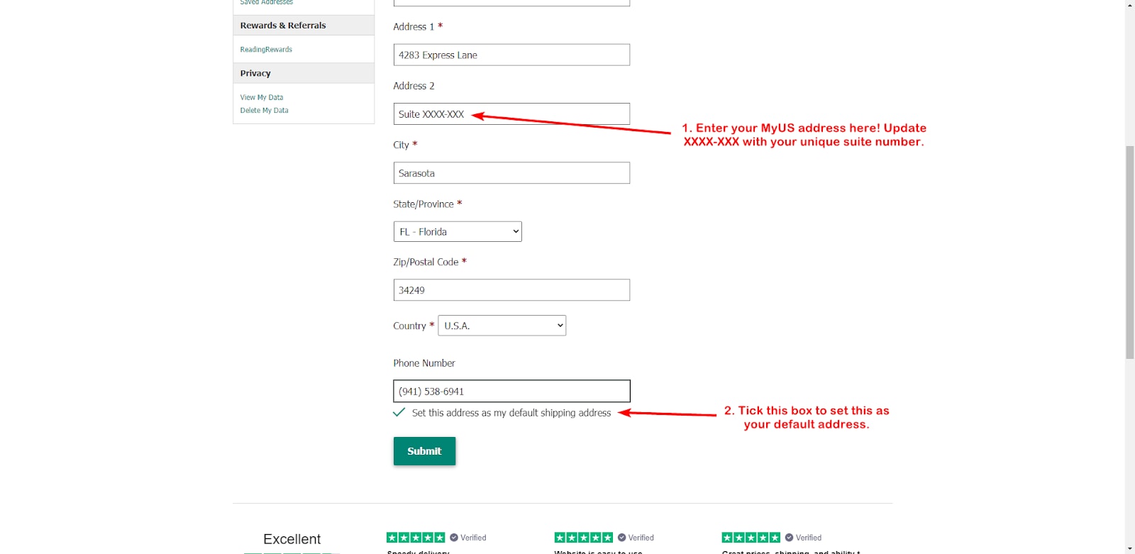 Add MyUS Address to ThriftBooks Member Checkout