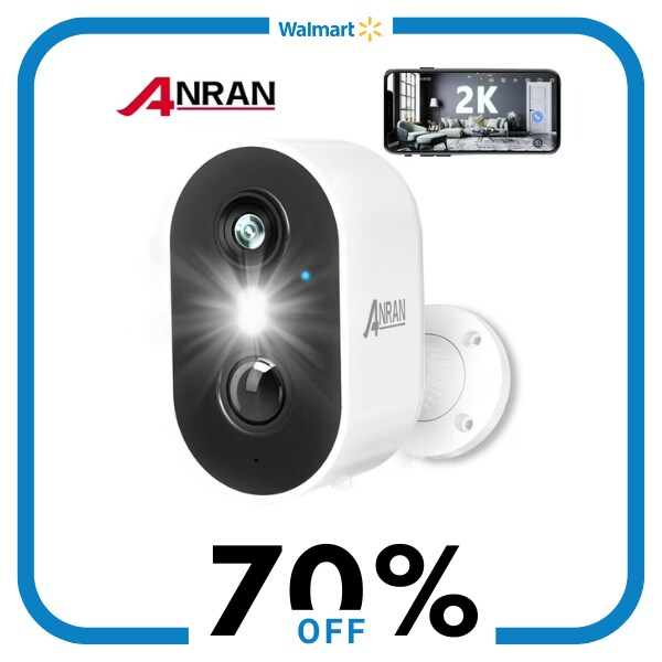 A black and white security camera
