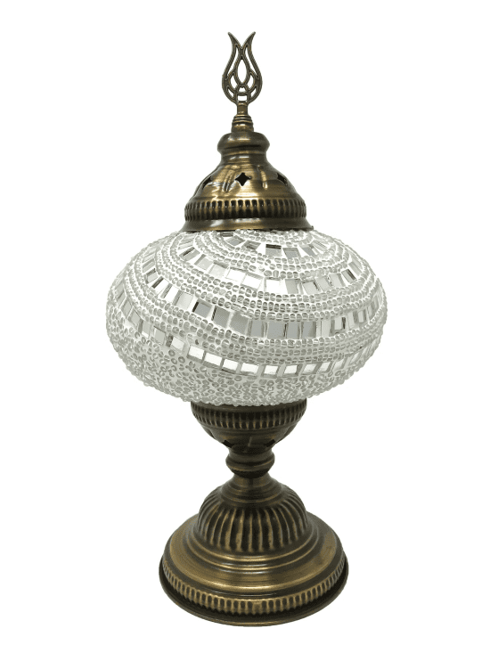 Retro large mosaic Turkish lamp in white