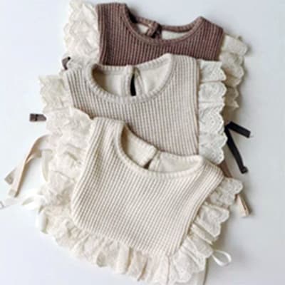 Chocolate, Coffee, and Blonde Charlotte bibs with ruffles and ties