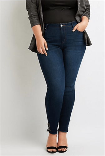 Frayed Edge Denim Leggings