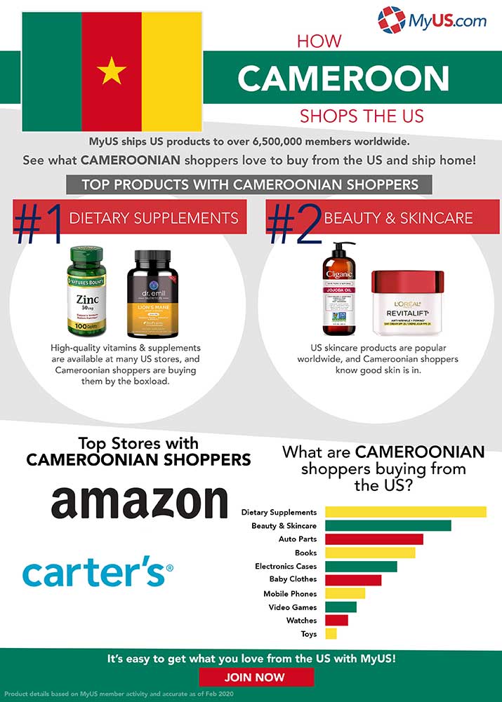 Ship from the US & UK to Cameroon