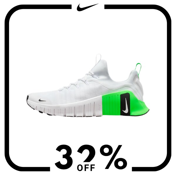 A green and white sneaker