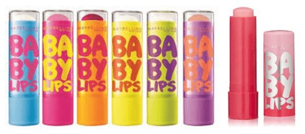 7 Baby Lips chapsticks with clear lid