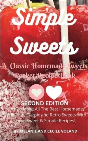 simple sweets candy making recipe book with an image of candied apples