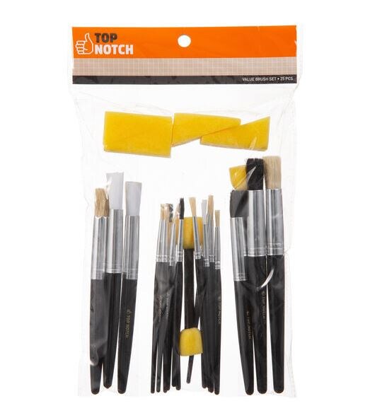 pack of 25 various paint brushes
