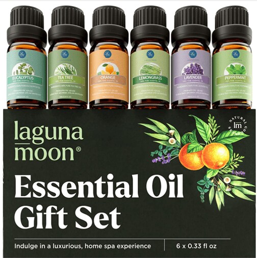Laguna Moon’s essential oil gift set of 6 different 0,33 fl oz oils