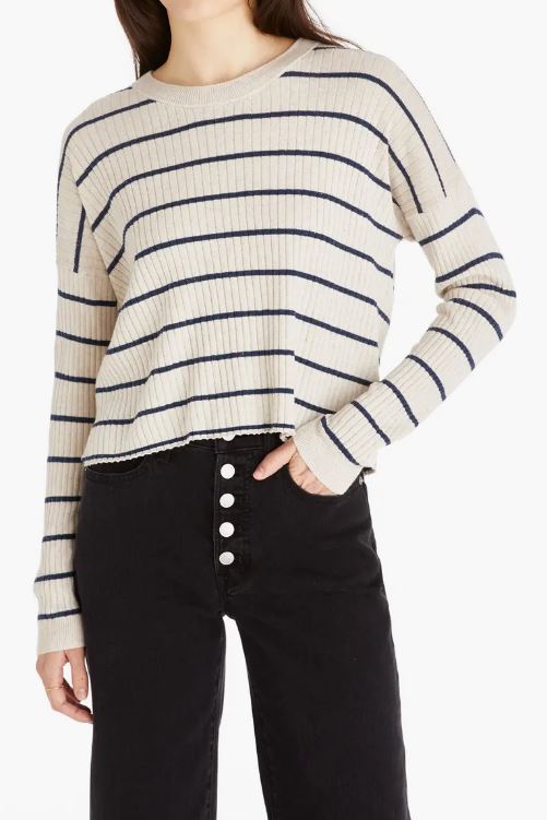 anderson cream and black crewneck sweater