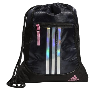 adidas Alliance 2 Sackpack, Stone Wash Carbon/Bliss Pink/Snowglobe, One Size One Size Stone Wash Carbon/Bliss Pink/Snowglobe