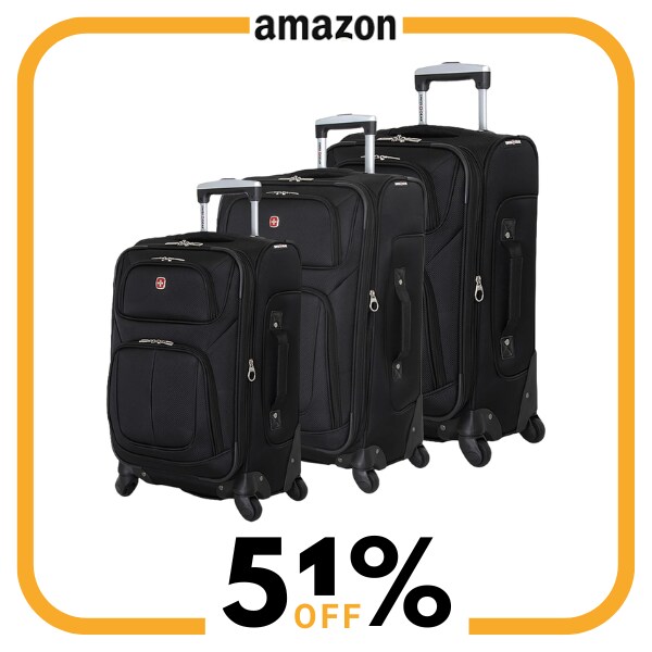 Three black suitcases