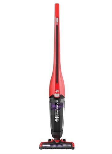 Red and black Dirt Devil Power Swerve Pet cordless upright vacuum