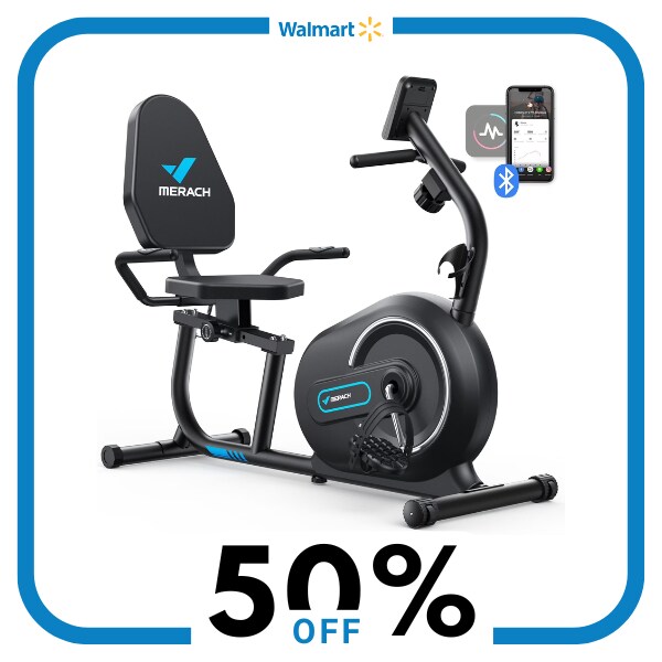 A black recumbent exercise bike