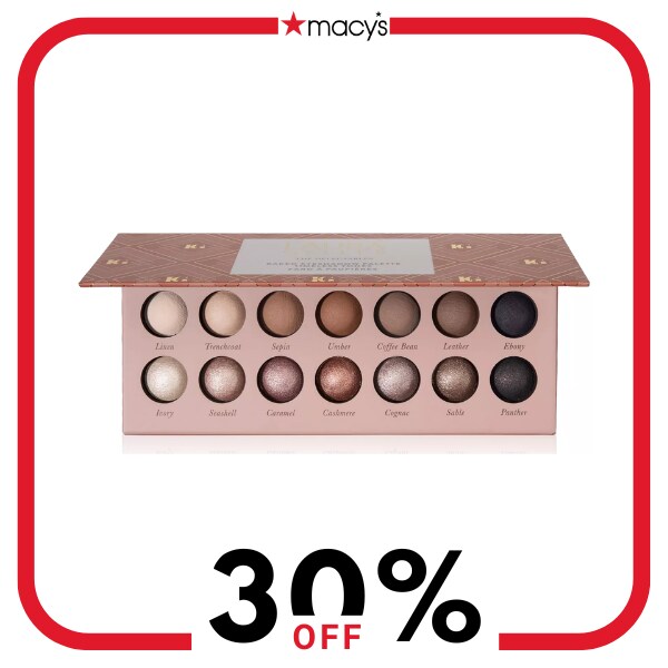 An open pink eyeshadow palette