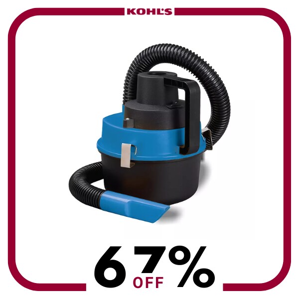 A black and blue mini vacuum