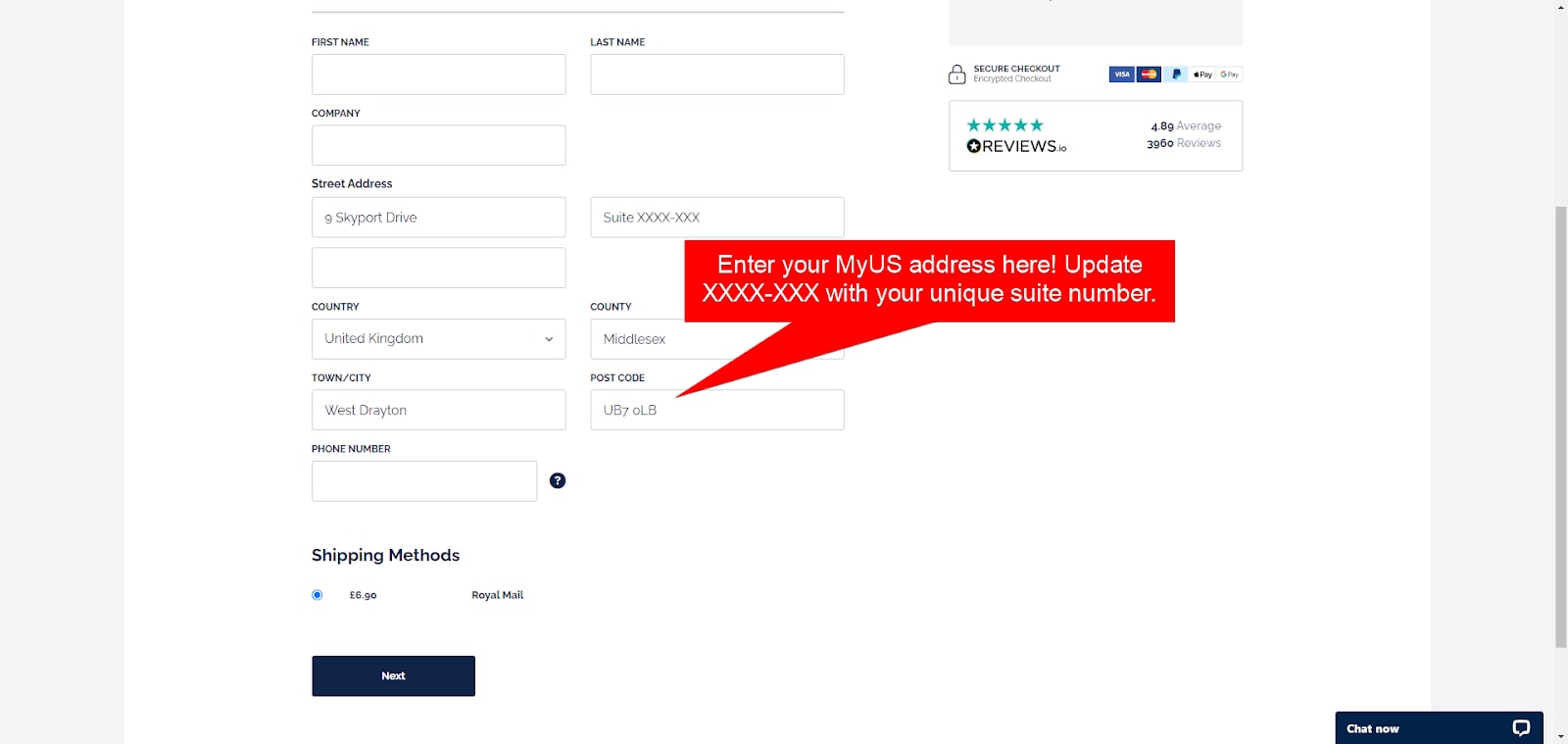 Add MyUS Address to More Handles Guest Checkout