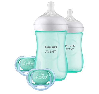 Philips AVENT Natural Baby Bottle with Natural Response Nipple, Teal Baby Gift Set