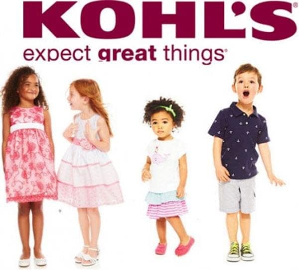 Four kids looking in different directions wearing Kohl's clothing