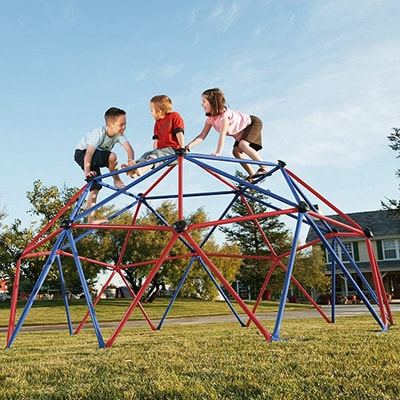 Kids playing on aLifetime Geometric Dome Climber Play Center