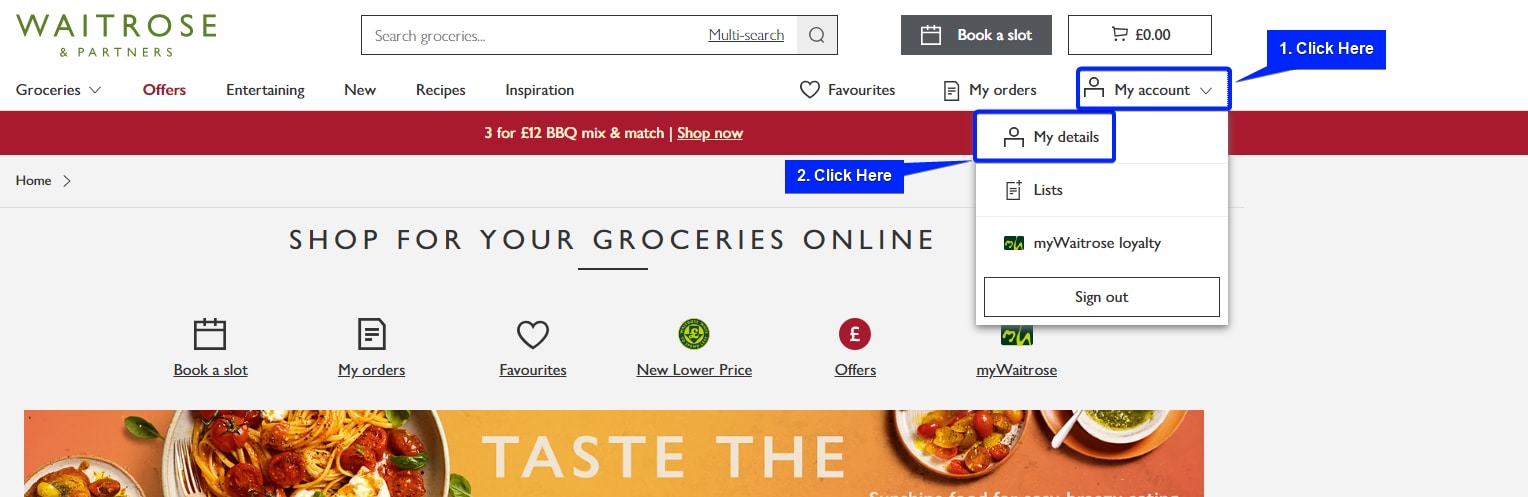 Waitrose Member Home Page