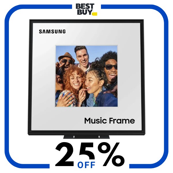 A white electronic picture frame