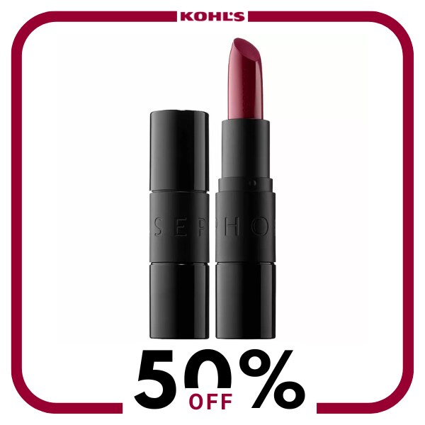 Red lipstick in a black tube