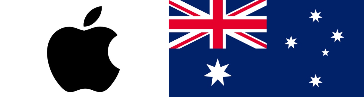 Apple logo and flag of Australia