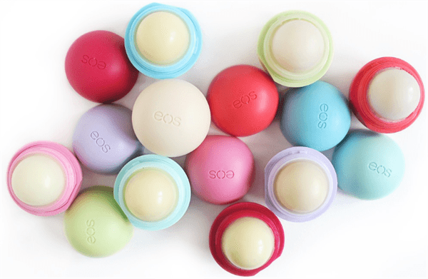 EOS lip balm circular containers