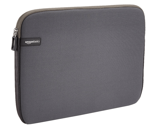 Gray amazon basics padded laptop sleeve with zipper