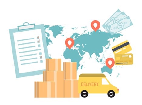 Worldwide delivery service concept stock photo