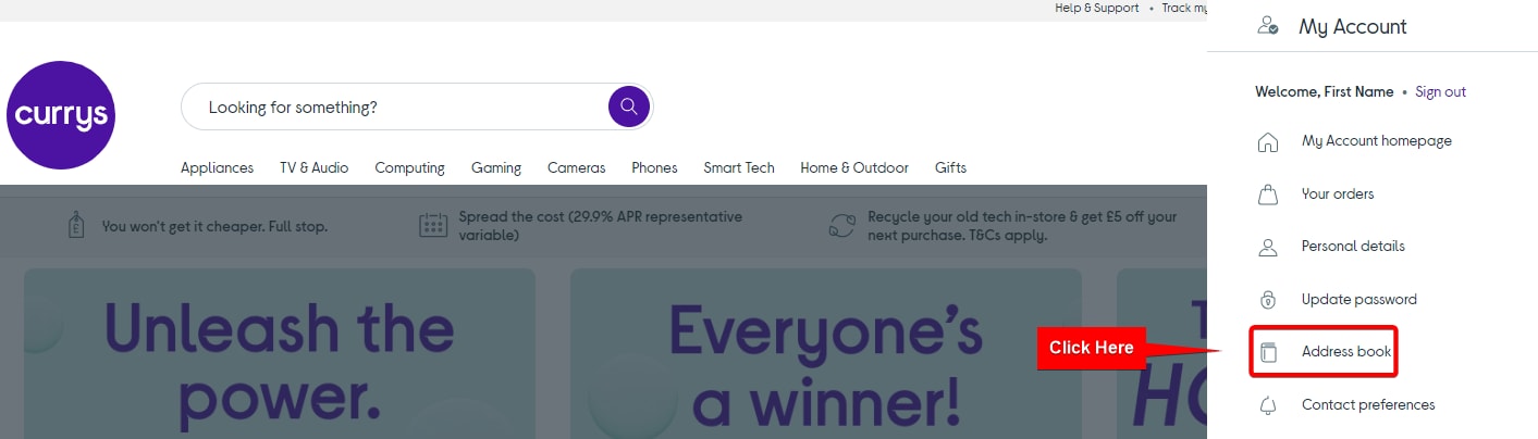 Currys Account Information