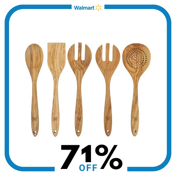 Five wooden utensils