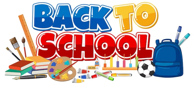 Back to school colorful collage