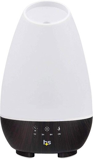A black and white HealthSmart essential oil diffuser