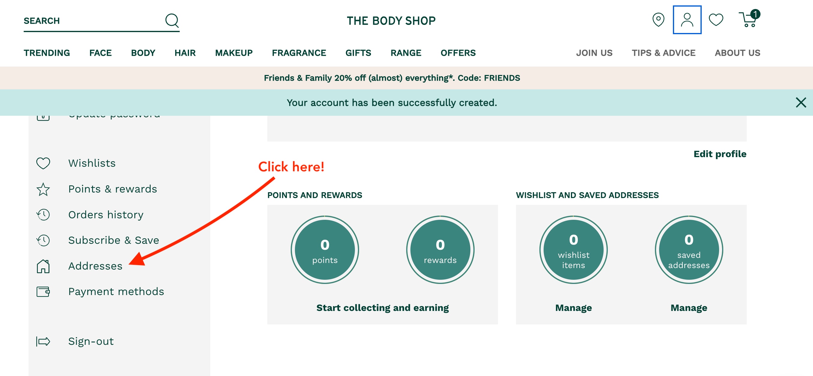 The Body Shop Account Information